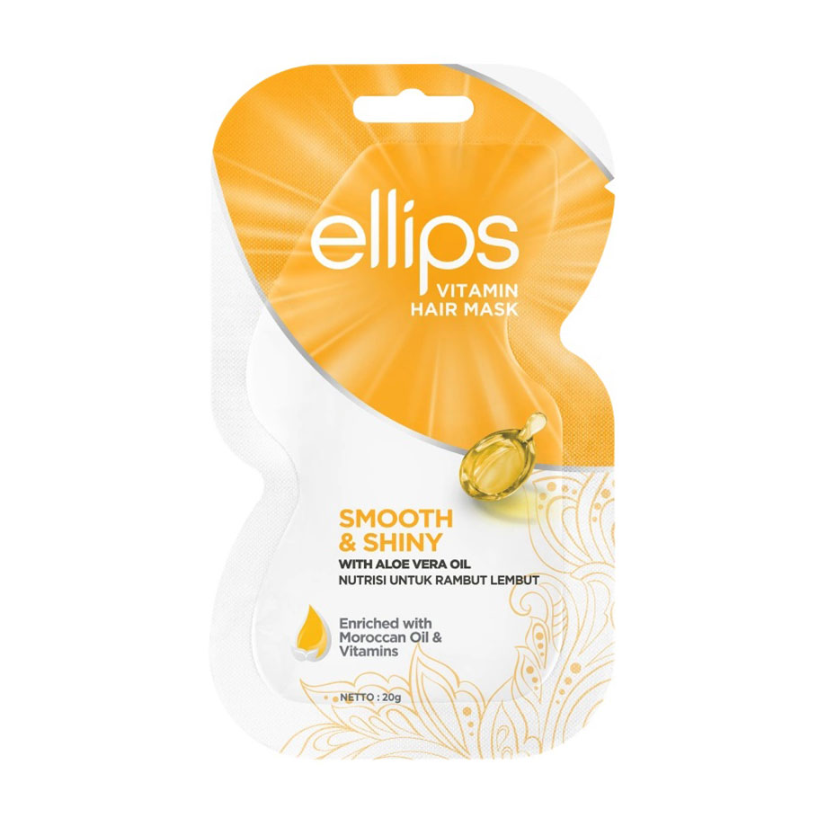 Маска для волосся Ellips Vitamin Hair Mask Smooth Shiny With Aloe Vera Oil Розкішне сяйво з олією алое вера, 20 г